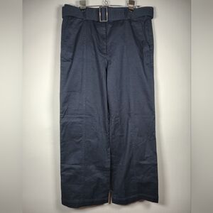 Ann Taylor Weekend Wide-Leg Black Pants with Belt NWT Size 12